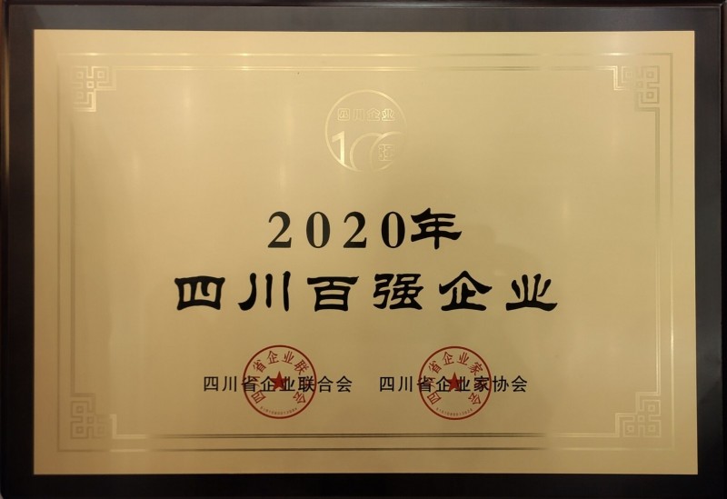 2020年四川百强企业-奖牌