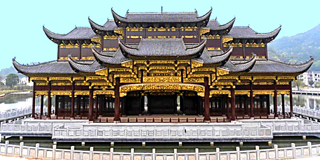 江西乐平水上古戏台竣工!