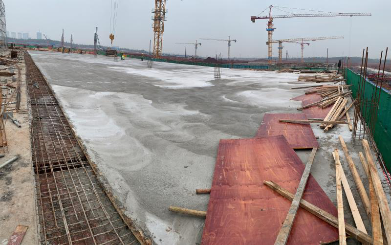 宁乡兆基项目地下室工程首块底板顺利浇筑