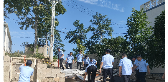 武汉市黄陂区姚集街拆除一处私搭乱建